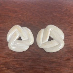 Off white earrings , triangular shapes